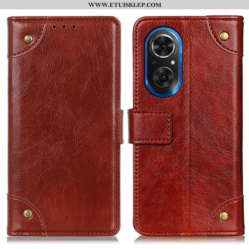 Etui Folio do Honor 50 SE Nity W Stylu Vintage Ze Skóry Nappa